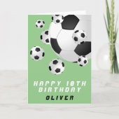 サッカー グリーン 子供 男の子 お誕生日おめでとう カード (正面)