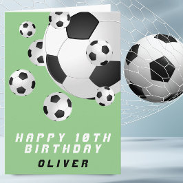 サッカー グリーン 子供 男の子 お誕生日おめでとう カード