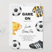 サッカー ゲーム オン 誕生日パーティー 招待状 (正面)