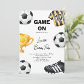 サッカー ゲーム オン 誕生日パーティー 招待状 (スタンド正面)