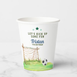 サッカー「サッカーで楽しくお祝いしよう」年齢フリーの誕生日 紙コップ