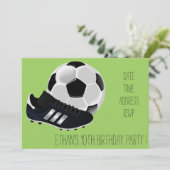 サッカー/サッカーをテーマにした男の子の誕生日パーティー 招待状 (スタンド正面)