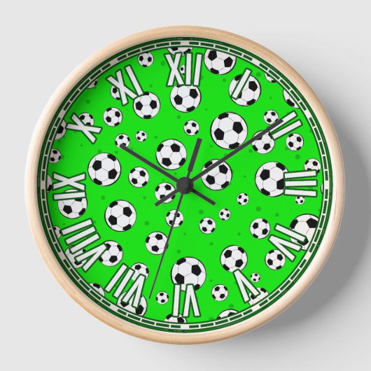 サッカー/サッカーインスパイアデザイン 壁時計 (正面)