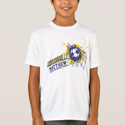 サッカー/サッカーゴールカスタムの子供たちがTシャツをスポーツ Tシャツ (正面)