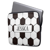 サッカー |サッカーパターンの名前の追加 ラップトップスリーブ (正面左)