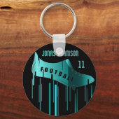 サッカー/サッカーパーソナライズされたスポーツデザイン キーホルダー (正面)