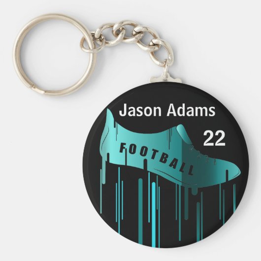 サッカー/サッカーパーソナライズされたスポーツデザイン キーホルダー (正面)