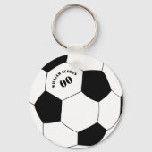 サッカー&サッカーボールのキーチェーン(名前と番号) キーホルダー (正面)
