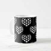 サッカー/サッカーボールのハート形状 コーヒーマグカップ (正面左)