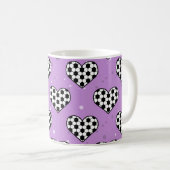 サッカー/サッカーボールのハート形状 コーヒーマグカップ (正面右)