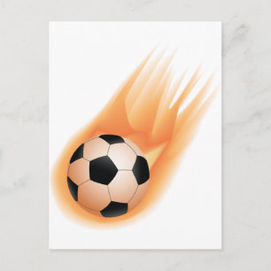サッカー,サッカーボールの火 ポストカード