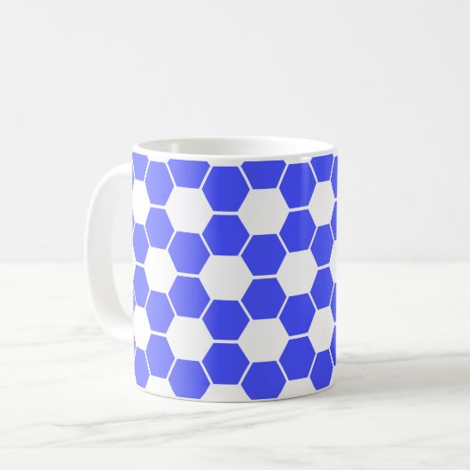 サッカー/サッカーボールテクスチャの反転 コーヒーマグカップ (正面左)