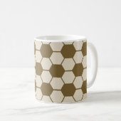 サッカー/サッカーボールテクスチャ – ブラウントーン コーヒーマグカップ (正面右)