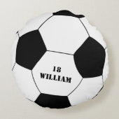 サッカー&サッカーボール枕と名前&ナンバー ラウンドクッション (裏面)