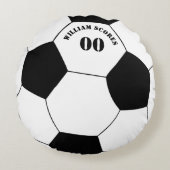 サッカー&サッカーボール枕と名前&ナンバー ラウンドクッション (正面)