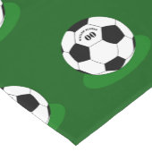 サッカー、サッカーボール（名前と番号あり） ショートテーブルランナー (コーナー)