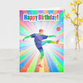 サッカー/サッカー選手誕生日抽象芸術カード カード (黄色い花)