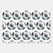 サッカー·サッカー·カスタムのモノグラム名 ラッピングペーパーシート (正面3)