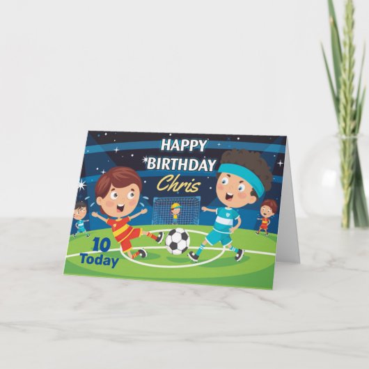 サッカー·サッカー·パーソナライズされた誕生日カード シーズンカード (正面)