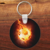 サッカー,サッカー,火の下のボール キーホルダー (正面)
