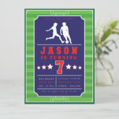 サッカー – サッカー – 男の子 – 誕生日-招待状 招待状 (スタンド正面)