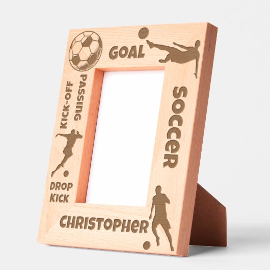 サッカー（サッカー）選手名前をカスタムする レーザー彫刻フレーム (左)