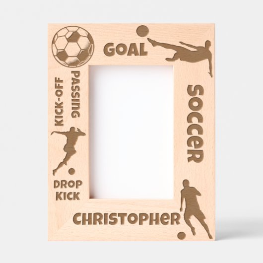 サッカー（サッカー）選手名前をカスタムする レーザー彫刻フレーム (正面)