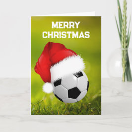 サッカー&サンタクロースカスタムクリスマスカード カード