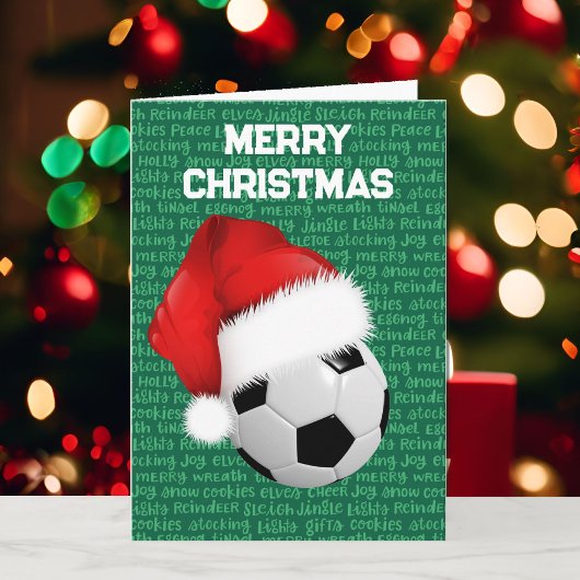サッカー&サンタクロースカスタムクリスマスカード カード