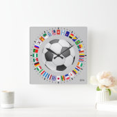 サッカー スクエア壁時計 (ホーム)