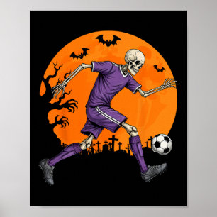 サッカー スケルトン ハロウィン フットボール スケア ボーイズ サッカー ポスター