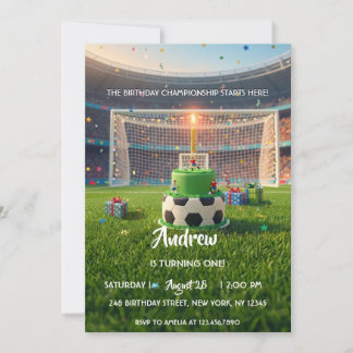 サッカー スタジアム スポーツ ゴール パーティー 誕生日 招待状
