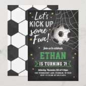 サッカー スポーツ ゲーム 誕生日パーティー招待状 招待状 (正面/裏面)