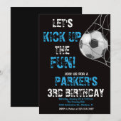 サッカー スポーツ ゲーム 誕生日パーティー 招待状 (正面/裏面)