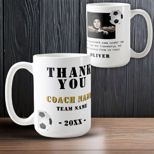 サッカー スポーツ 写真 ありがとう コーチ コーヒーマグカップ
