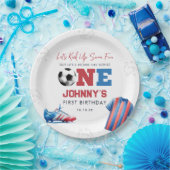 サッカー スポーツ 1歳 誕生日 ペーパープレート (パーティー)