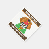 サッカー&ターキーサンクスギビングディナーテーマナプキン スタンダードカクテルナプキン (角)