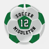 サッカー⚽ダークグリーンとホワイトボール メタルオーナメント (裏面)