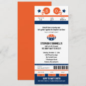 サッカー チケット バチェラー パーティー 招待状 (正面/裏面)