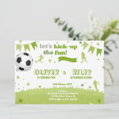 サッカー テーマの合同誕生日招待状 組み合わせ 招待状 (スタンド正面)