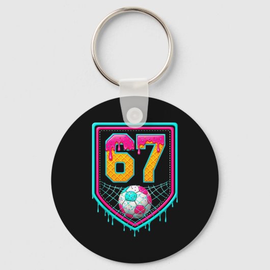 サッカー ドリップ ナンバー67 サッカー選手 キーホルダー (正面)