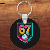 サッカー ドリップ ナンバー67 サッカー選手 キーホルダー (正面)