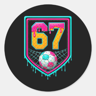 サッカー ドリップ ナンバー67 サッカー選手 ラウンドシール