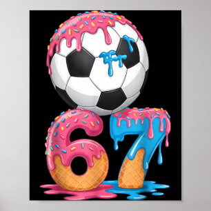 サッカー ドリップ ナンバー67 少年 サッカー選手 67 ポスター