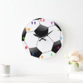 サッカー/ナンバーボール付きサッカーカラフルボール ラージ壁時計 (ホーム)