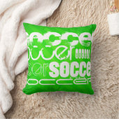 サッカー；ネオングリーンストライプ クッション (ブランケット)