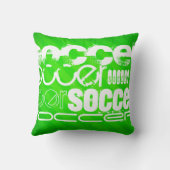 サッカー；ネオングリーンストライプ クッション (裏面)