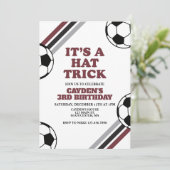 サッカー ハットトリック 3歳の誕生日 招待状 (スタンド正面)