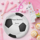サッカー「ハッピーバースデー」紙プレート ペーパープレート (パーティー)