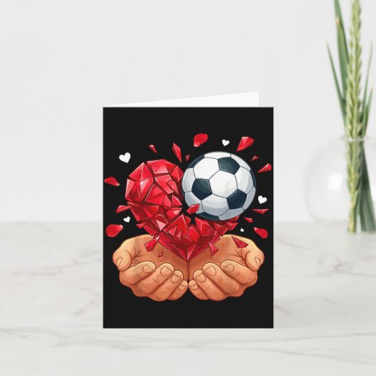 サッカー ハート バレンタインデー  カード (正面)